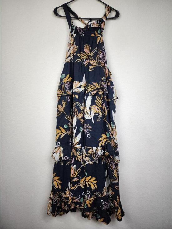 Free People Dresses & Skirts - Free People 100% Cotton Small Long Black Floral Dress